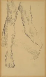 Benstudie. Teckning av Paul Cezanne (1839-1906). Bly på papper. Mått: 19,4x11,8cm. Musee Granet, Aix En Provence.