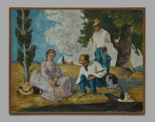 Picknick på en flodstrand