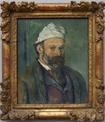 Självporträtt. Målning av Paul Cezanne (1839-1906), olja på duk omkring 1880. Fransk konst
