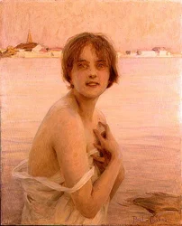 Girl by the Sea (olja på duk)