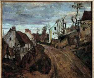 En byväg till Auvers-sur-Oise (Auvers sur Oise) Målning av Paul Cezanne (1839-1906) 1872 Sön. 0,46x0,55 m Paris, Orsay-museet