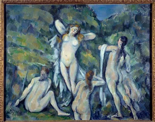 Fyra badande målning av Paul Cezanne (1839-1906) 1888 Köpenhamn, Carlberg Glyptotek