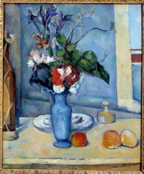 Le vase bleu Målning av Paul Cezanne (1839-1906) 1885 Dim. 0,61x0,5 m Paris, musee d