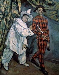 Pierrot och Harlequin Mardi-Gras, c1888.