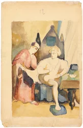Scen som skildrar en romantisk berättelse; Scene Illustrant un Recit Romantique, c.1875-1885