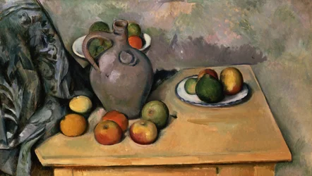 Stilleben med blått draperi, ca 1893-94 (olja på papper)