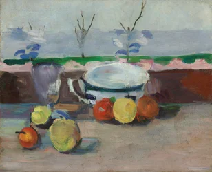 Bägare, glas och frukt, III, ca 1877 (olja på duk)