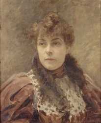 Porträtt av Daniel Lesueur 1860-1921, ca. 1895.
