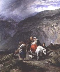 Zigenarfamilj på en bergsbana