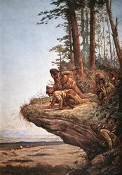 Titta på vagnarna (litho i färg)