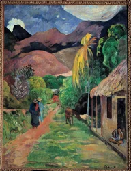 A Street in Tahiti Målning av Paul Gauguin (1848-1903) 1891 Tolede, museum of arts