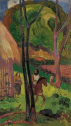 Ryttare framför kojan, 1902.