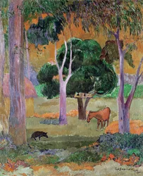 Dominican Landscape eller, Landscape with a Pig and Horse, 1903