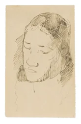 Head of a Tahitian Woman (recto), Skisser av anatomiska detaljer (verso)