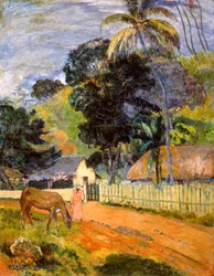 Häst på väg, Tahitian Landscape, 1899