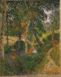La sente du pere Jean ou les toits rouges (olja på duk)