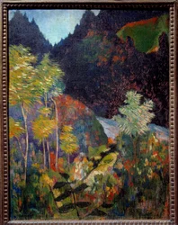 Landskapsmålning av Paul Gauguin