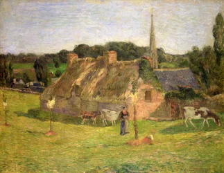 Lollichons fält och kyrkan i Pont-Aven, 1886