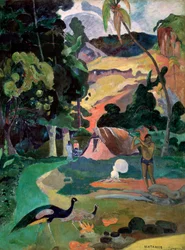 Matamoe död. Landskap med påfåglar, 1892