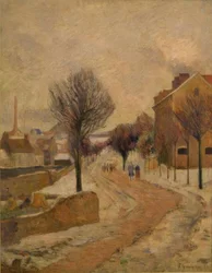 Paris förort i snö