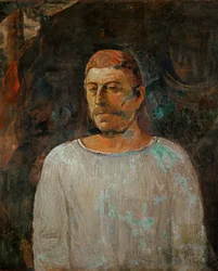 Paul Gauguin i enkel tunika, självporträtt (olja på duk)