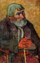 Porträtt av en gammal man med en pinne, 1889-1890 1939.