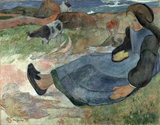 Sittande Breton Girl.