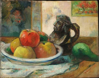 Stilleben mit Äpfel, Birne und Krug