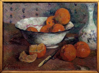 Stilleben med apelsiner. Målning av Paul Gauguin (1848-1903), omkring 1880. Mått: 0,33 X 0,46 m. Rennes, Konstmuseet