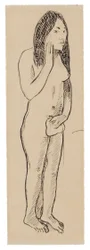 Tahitian Eva (besläktad med målningen Parau ne te varua ino) (recto); Fragment of Inscription (relaterat till Cahier pour Aline) (verso)
