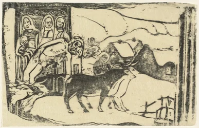 Wayside Shrine i Bretagne Le calvaire Breton, eller efter 1895.