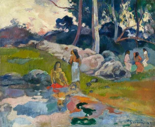Kvinnor vid flodens strand, omkring 1892