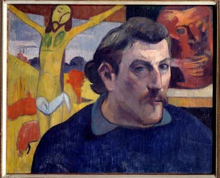 Gula Kristus självporträtt. Målning av Paul Gauguin (1848-1903)