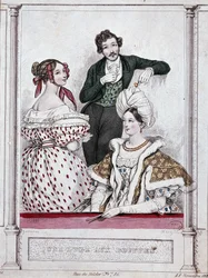 En loge med bufflor, v.1835 - av Gavarni