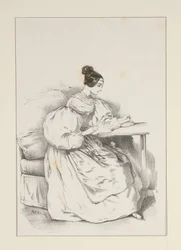 HEMMA. (September 1835) Klänning i skotsk batist,...