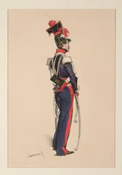 GARDE NATIONAL en cheval.