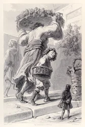 Gulliver och Lord Rudrud, från den franska upplagan av Gullivers resor av Jonathan Swift
