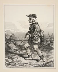 Herr Gontard (du Clos-Gorju), stor jordägare, valbar väljare, på jakt i gryningen (Ur serien: Types Contemporaines)