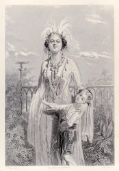 The Queen of Laputa, från den franska upplagan av Gullivers Travels av Jonathan Swift