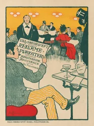 Affischens mästare: Affisch för utställning av konstnärliga affischer av Wilhelm Söborg, ca. 1895.