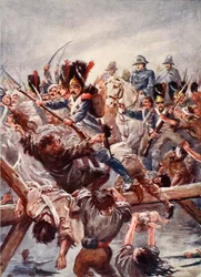 När kvarlevan av gardet sågs röja en väg för kejsaren, var det en rusning, illustration från "Battles of the Nineteenth Century" av Archibald Forbes, G.A. Henty och major Arthur Griffith