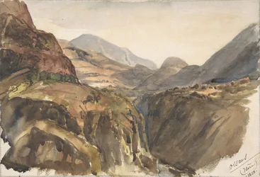 Bergsutsikt vid Oisans Isère, 1858.