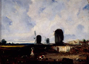 Väderkvarnar på slätterna i Montrouge, ca 1820 (olja på duk)
