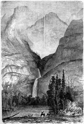 Yosemite Falls, Kalifornien, 1800-talet.