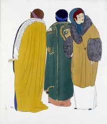 Skapandet av Paul Poiret hämtat från "" Les Dresses de Paul Poiret", teckning av Paul Iribe. 1911