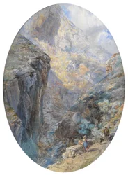 Nära Amalfi, La Vallée des Moulins, 1864 (wc förhöjd med kroppsfärg)