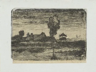 Landskap med höstack