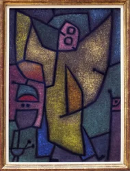 Angelus militans. Målning av Paul Klee (1879-1940), olja, teckning vid detrempen på jute, på en bakgrund av lim