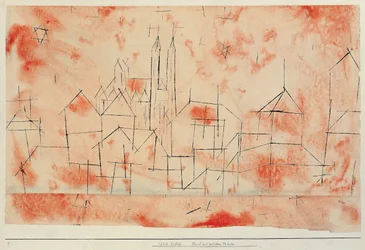 Stad med gotisk katedral, 1925.