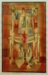 P.Klee, Das Haus zum Fliegerpfeil / Målning, 1922